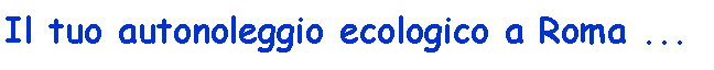 Casella di testo: Il tuo autonoleggio ecologico a Roma ...